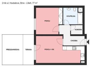 Pronájem bytu 2+kk, Brno, Houbalova, 77 m2