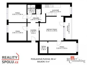 Prodej bytu 4+1, Brno - Líšeň, Kubíkova, 90 m2