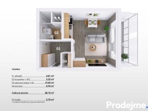 Prodej bytu 1+kk, Brno - Bohunice, Ukrajinská, 30 m2