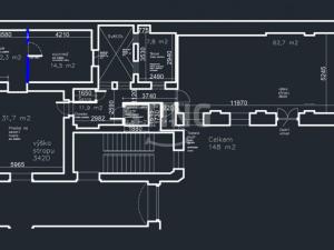 Pronájem obchodního prostoru, České Budějovice, Husova tř., 148 m2