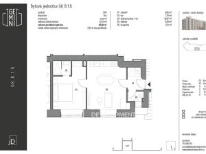 Pronájem bytu 2+kk, Kolín, Zengrova, 43 m2