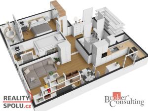 Prodej bytu 3+1, Praha - Krč, Zelený pruh, 63 m2