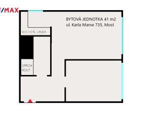 Prodej bytu 2+kk, Most, Karla Marxe, 40 m2
