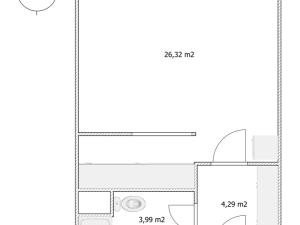 Pronájem bytu 1+kk, Praha - Stodůlky, Sluneční náměstí, 35 m2