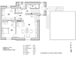 Prodej bytu 3+kk, Praha - Radlice, Na Farkáně III, 80 m2