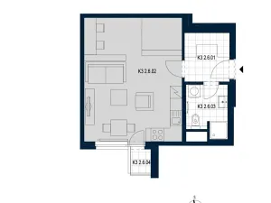 Pronájem bytu 1+kk, Praha - Vysočany, Strnadových, 40 m2