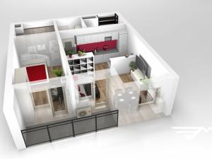 Pronájem bytu 2+kk, Praha - Letňany, Škrábkových, 58 m2