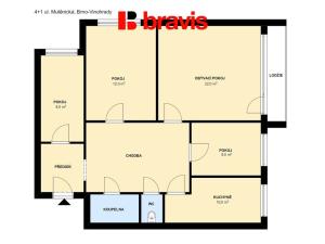 Pronájem bytu 4+1, Brno - Židenice, Mutěnická, 85 m2