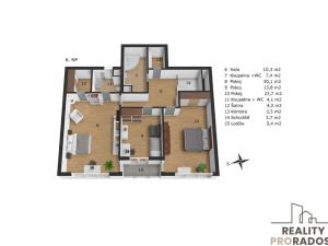 Prodej bytu 4+kk, Praha - Stodůlky, Raichlova, 167 m2
