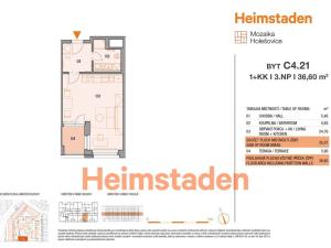 Pronájem bytu 1+kk, Praha - Holešovice, Vrbenského, 37 m2
