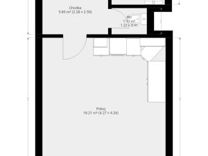 Pronájem bytu 1+kk, Brno, Oblá, 36 m2