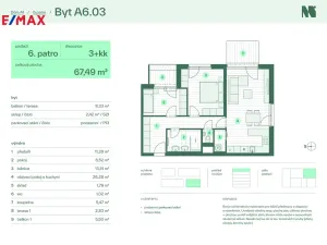 Prodej bytu 3+kk, Zlín, Tyršova, 67 m2