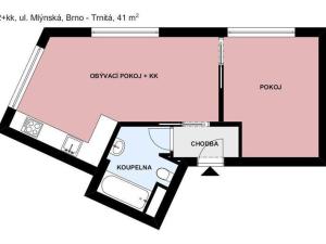 Pronájem bytu 2+kk, Brno, Mlýnská, 41 m2