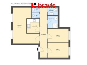 Pronájem bytu 1+kk, Brno - Obřany, Liští, 24 m2