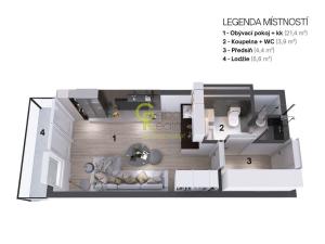 Pronájem bytu 1+kk, Praha - Hloubětín, Poděbradská, 32 m2