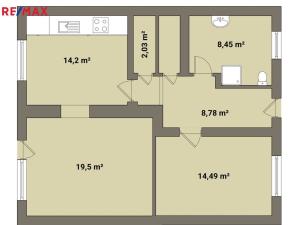 Pronájem bytu 2+1, Křelov-Břuchotín - Břuchotín, Družby národů, 69 m2