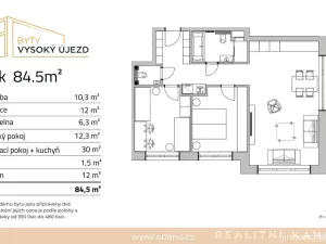 Prodej bytu 3+kk, Vysoký Újezd, Ke Kuchaři, 85 m2