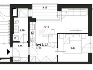 Pronájem bytu 2+kk, Praha - Bohnice, Pekařova, 35 m2