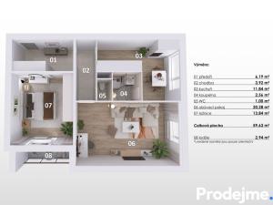 Prodej bytu 2+1, Brno - Bystrc, Černého, 61 m2