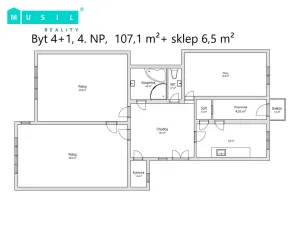 Pronájem bytu 4+1, Olomouc, Tylova, 108 m2