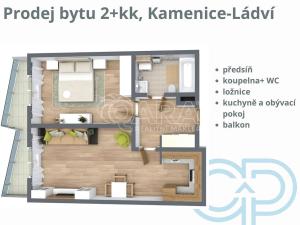 Prodej bytu 2+kk, Kamenice - Ládví, Benešovská, 54 m2