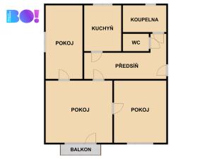 Prodej bytu 3+1, Frenštát pod Radhoštěm, Školská čtvrť, 73 m2