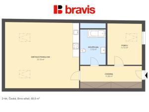 Pronájem bytu 2+kk, Brno, Jakubská, 69 m2