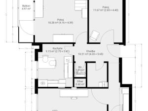 Pronájem bytu 3+1, Brno, Spodní, 72 m2