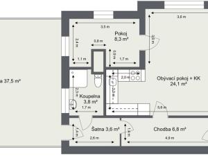 Pronájem bytu 2+kk, Brno - Trnitá, Masná, 84 m2