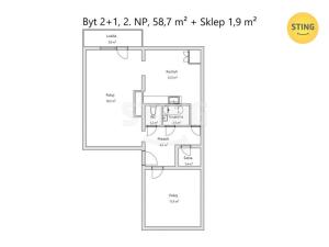 Prodej bytu 2+1, Hlubočky, Ciolkovského, 55 m2