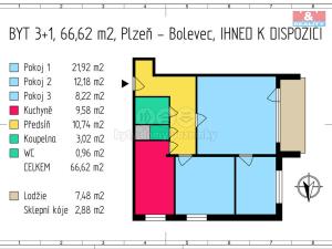Prodej bytu 3+1, Plzeň - Bolevec, Komenského, 67 m2