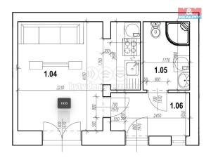 Pronájem bytu 1+kk, Křinec, Chotucká, 26 m2