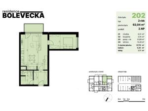 Pronájem bytu 2+kk, Plzeň - Severní Předměstí, Bolevecká, 63 m2