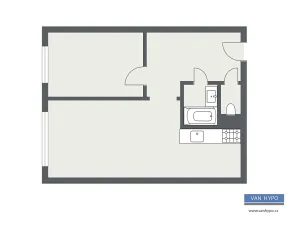 Pronájem bytu 2+kk, Praha - Kobylisy, Pohnertova, 43 m2