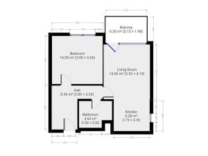 Pronájem bytu 2+kk, Praha - Hrdlořezy, Učňovská, 54 m2