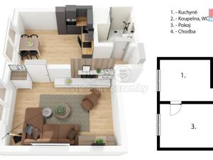Pronájem bytu 1+1, Děčín, U Tvrze, 36 m2
