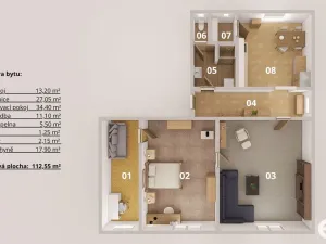 Prodej bytu 3+1, Rožďalovice, Ruská, 109 m2