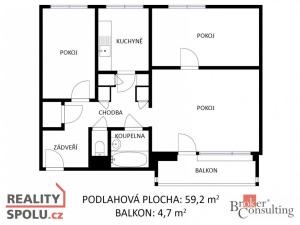 Prodej bytu 3+1, Brno - Bohunice, Okrouhlá, 59 m2