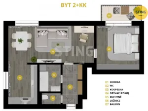 Prodej bytu 2+kk, Havířov, 17. listopadu, 54 m2