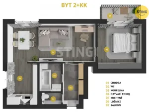 Prodej bytu 2+kk, Havířov, 17. listopadu, 54 m2