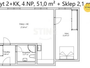Prodej bytu 2+kk, Holešov, Bořenovská, 49 m2