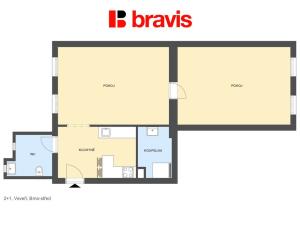 Pronájem bytu 2+1, Brno - Veveří, Veveří, 68 m2