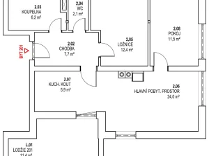 Prodej bytu 3+kk, Kunčice nad Labem, 71 m2