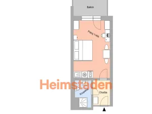 Pronájem bytu 1+kk, Plzeň - Jižní Předměstí, Magisterská, 29 m2