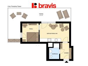 Pronájem bytu 2+kk, Brno, Ponávka, 33 m2