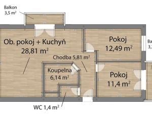 Prodej bytu 3+kk, Vochov, 68 m2
