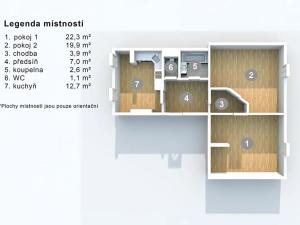 Pronájem bytu 2+1, Děčín, Kamenická, 66 m2