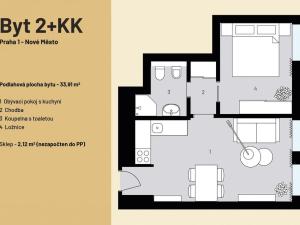 Prodej bytu 2+kk, Praha - Nové Město, Opatovická, 36 m2