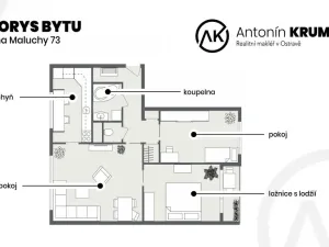 Pronájem bytu 3+1, Ostrava - Dubina, Jana Maluchy, 72 m2