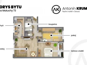 Pronájem bytu 3+1, Ostrava - Dubina, Jana Maluchy, 72 m2